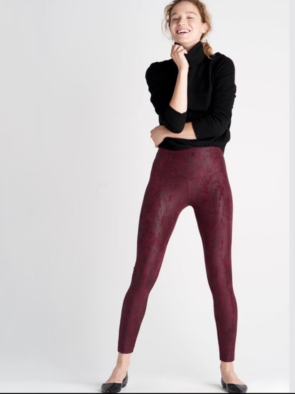 NWOT Yummie Faux Suede Reptile Signature Waistband Legging